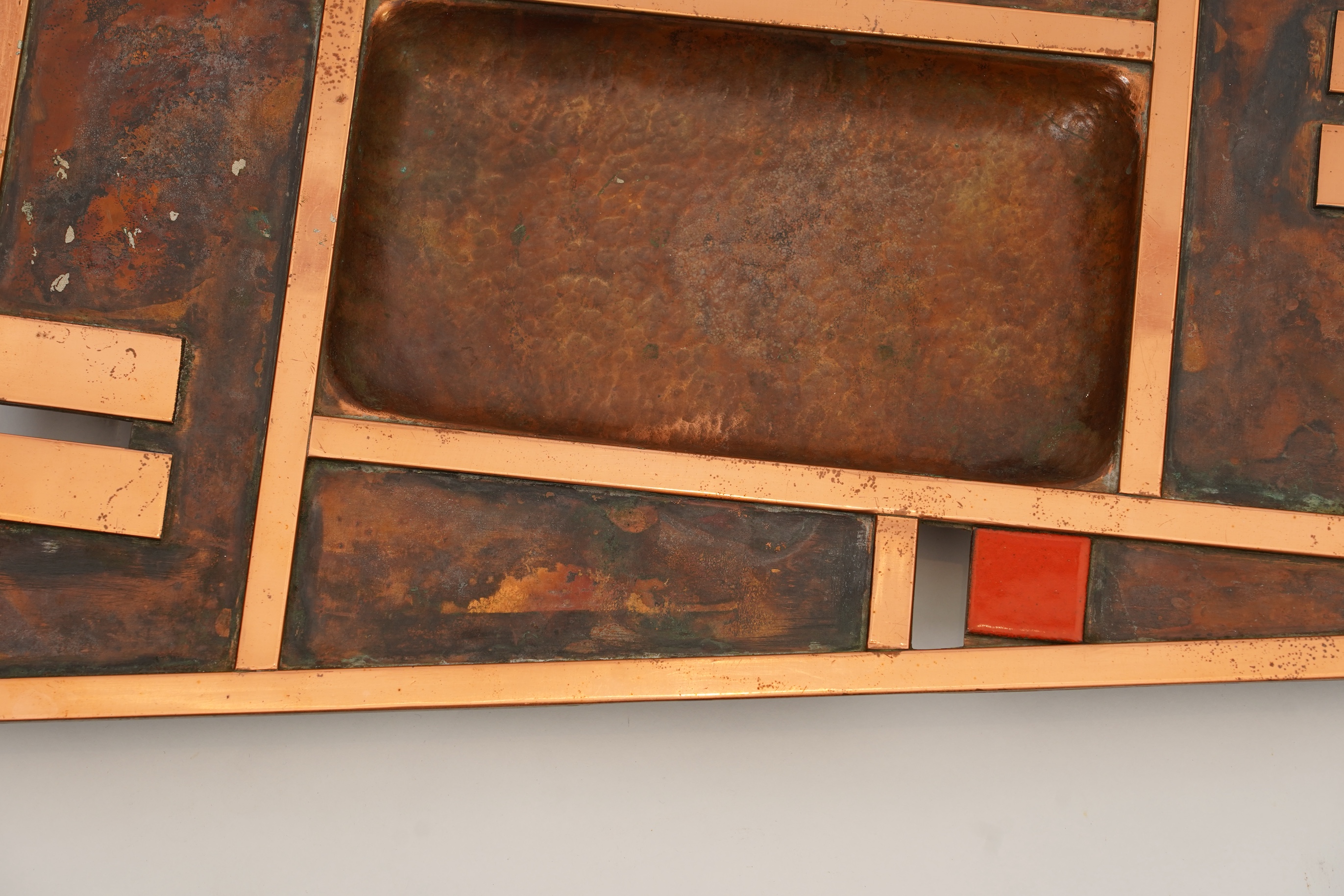 Sam Fanaroff BEM, 1926-2019, An asymmetrical patinated copper dished tray